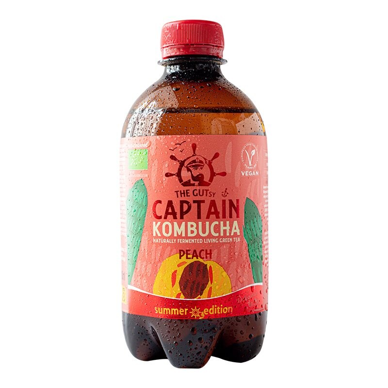 GUTsy Captain Kombucha Peach, Summer Edition