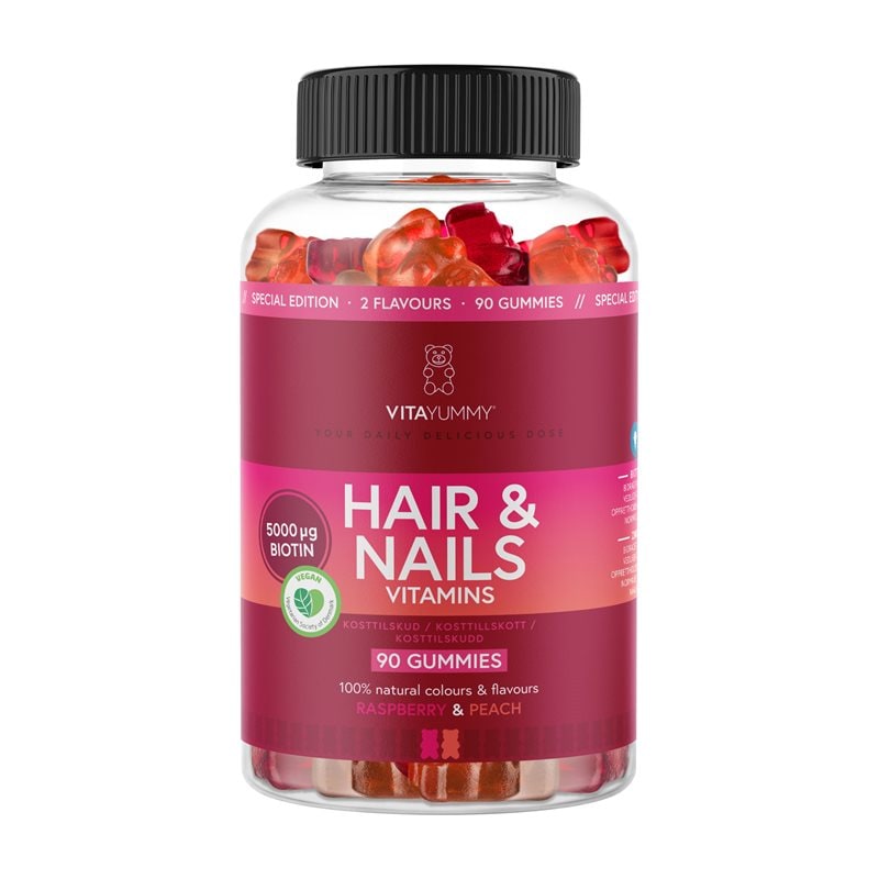 Läs mer om Hair & Nails Vitamins - Raspberry & Peach