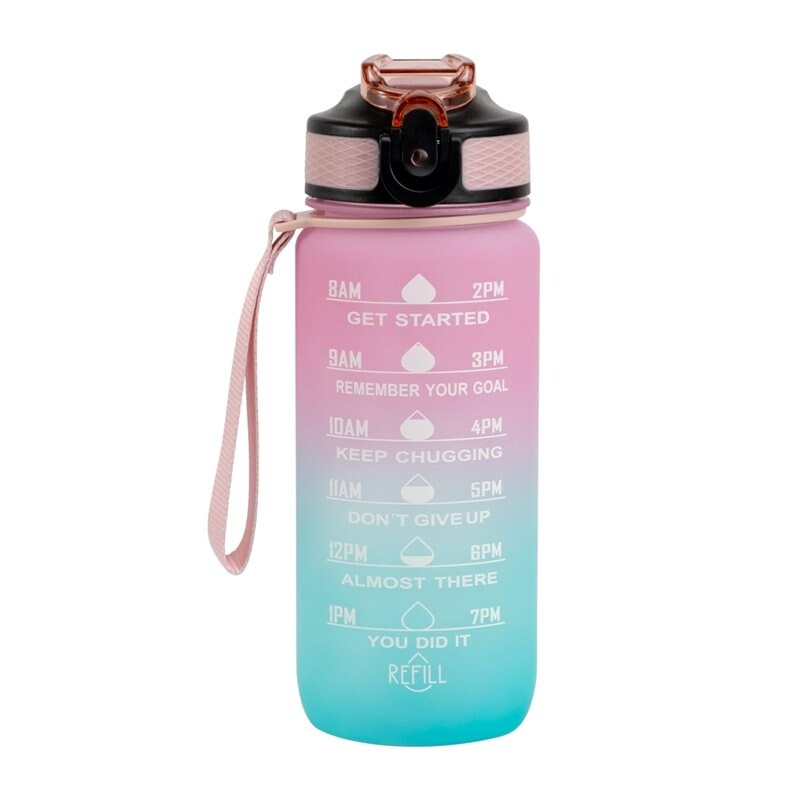 MOTIVATONAL BOTTLE Motivationsflaska Rosa 600ml